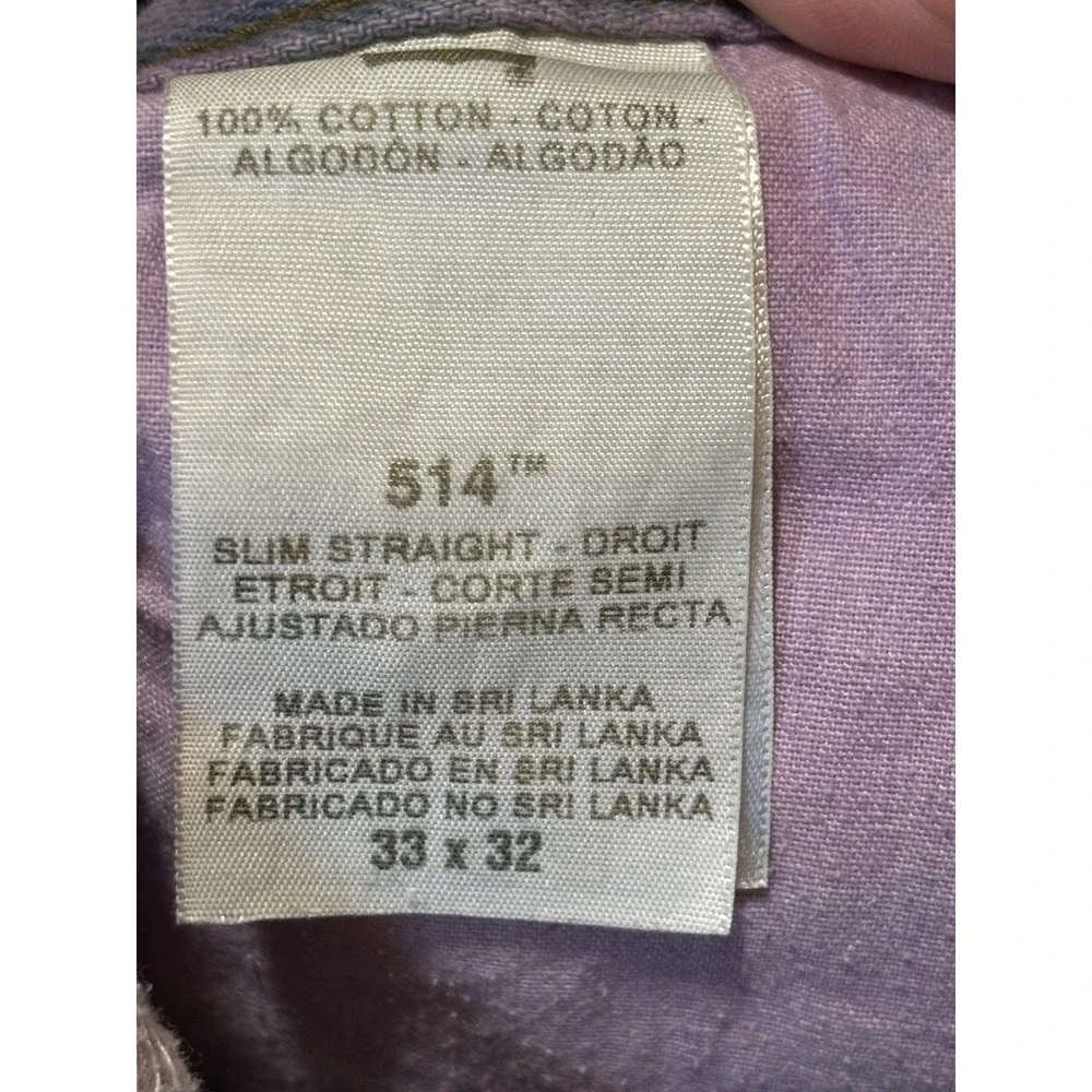 Levis 514 Mens RIDICULOUSLY LONG Purple Tie‎ Dye  Straight Jeans 33x53 Modified